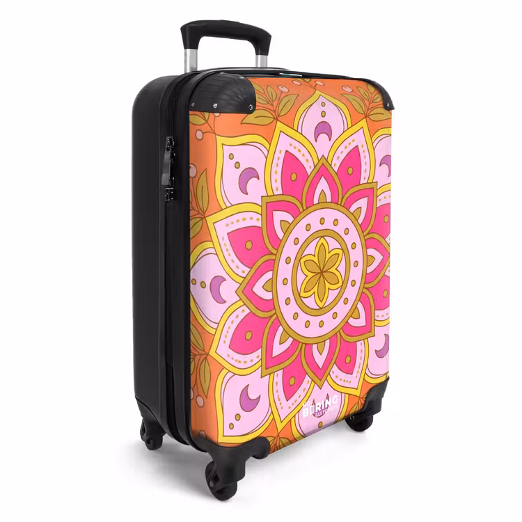 Koffer - Muster – Blumenmotiv – Dekoration – Abstrakt – Rosa - Patroon - Bloemmotief - Decoratie - Abstract - Roze NBS - Handbagage koffer - Vrouwen middel