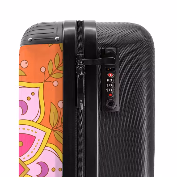 Koffer - Muster – Blumenmotiv – Dekoration – Abstrakt – Rosa - Patroon - Bloemmotief - Decoratie - Abstract - Roze NBS - Handbagage koffer - Vrouwen middel