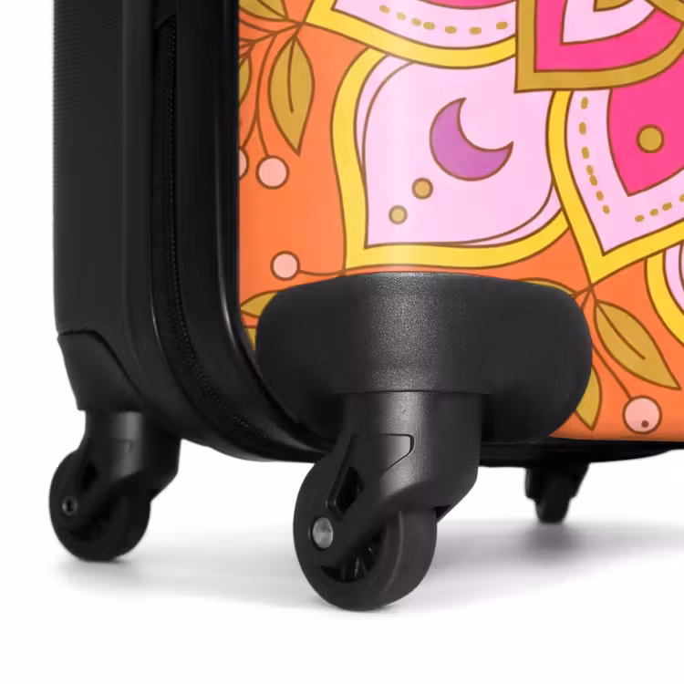 Koffer - Muster – Blumenmotiv – Dekoration – Abstrakt – Rosa - Patroon - Bloemmotief - Decoratie - Abstract - Roze NBS - Handbagage koffer - Vrouwen middel