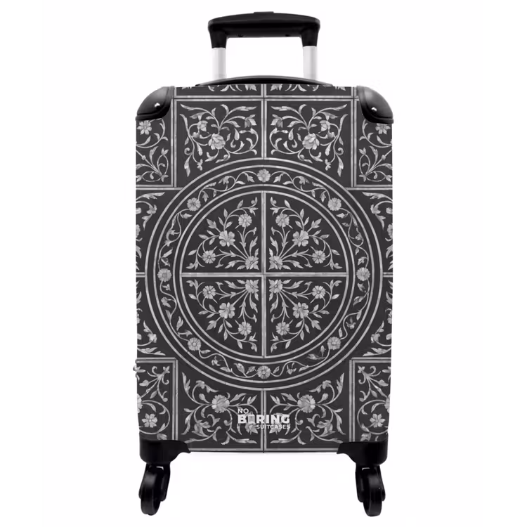 Koffer - Muster – Blumenmotiv – Dekoration – Klassisch – Schwarz - Patroon - Bloemmotief - Decoratie - Klassiek - Zwart NBS - Handbagage koffer - Vrouwen middel
