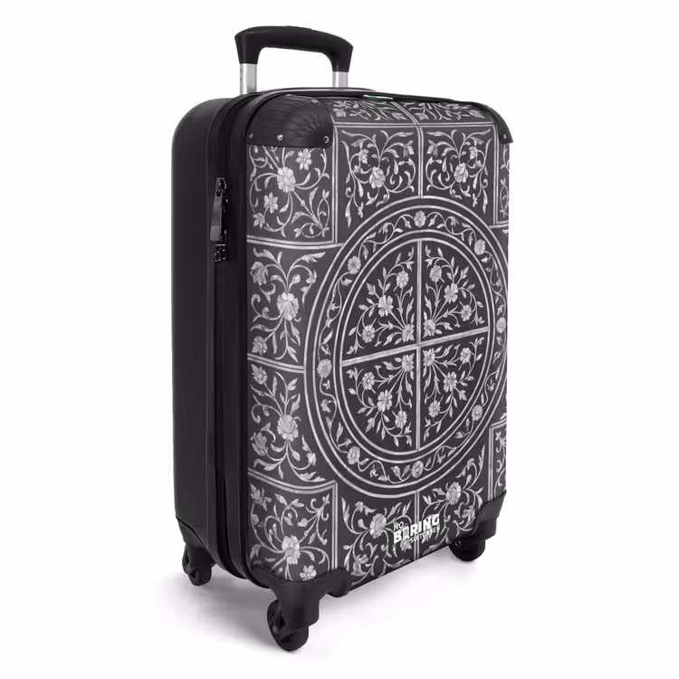 Koffer - Muster – Blumenmotiv – Dekoration – Klassisch – Schwarz - Patroon - Bloemmotief - Decoratie - Klassiek - Zwart NBS - Handbagage koffer - Vrouwen middel