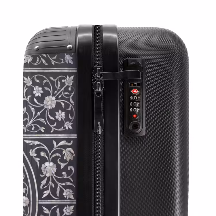 Koffer - Muster – Blumenmotiv – Dekoration – Klassisch – Schwarz - Patroon - Bloemmotief - Decoratie - Klassiek - Zwart NBS - Handbagage koffer - Vrouwen middel