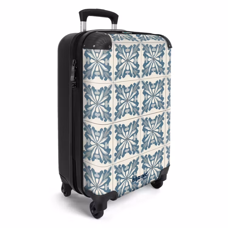 Dessin - Tegel - Blauw NBS - Handbagage koffer - Volwassenen Unisex middel -productfoto_3d