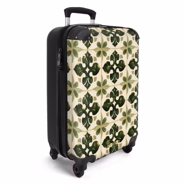 Patroon - Tegel - Groen NBS - Handbagage koffer - Volwassenen Unisex middel -productfoto_3d