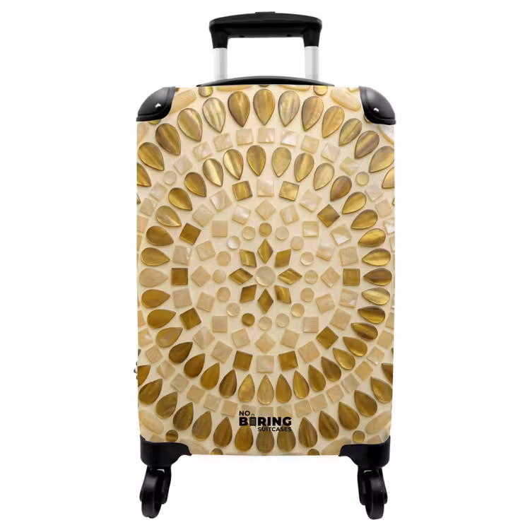 Koffer - Muster – Formen – Mosaik – Abstrakt – Gold - Patroon - Vormen - Mozaïek - Abstract - Goud NBS - Handbagage koffer - Vrouwen middel