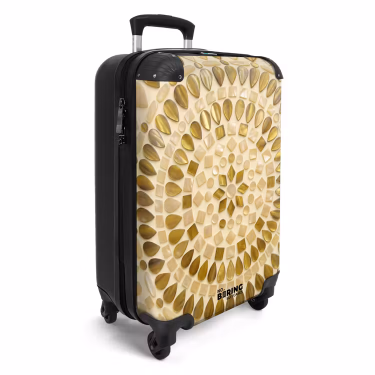 Koffer - Muster – Formen – Mosaik – Abstrakt – Gold - Patroon - Vormen - Mozaïek - Abstract - Goud NBS - Handbagage koffer - Vrouwen middel