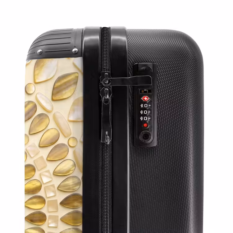 Koffer - Muster – Formen – Mosaik – Abstrakt – Gold - Patroon - Vormen - Mozaïek - Abstract - Goud NBS - Handbagage koffer - Vrouwen middel