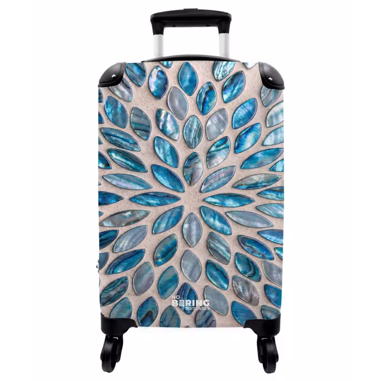 Koffer - Muster – Glanz – Abstrakt – Blau – Dekoration - Patroon - Glans - Abstract - Blauw - Decoratie NBS - Handbagage koffer - Vrouwen middel