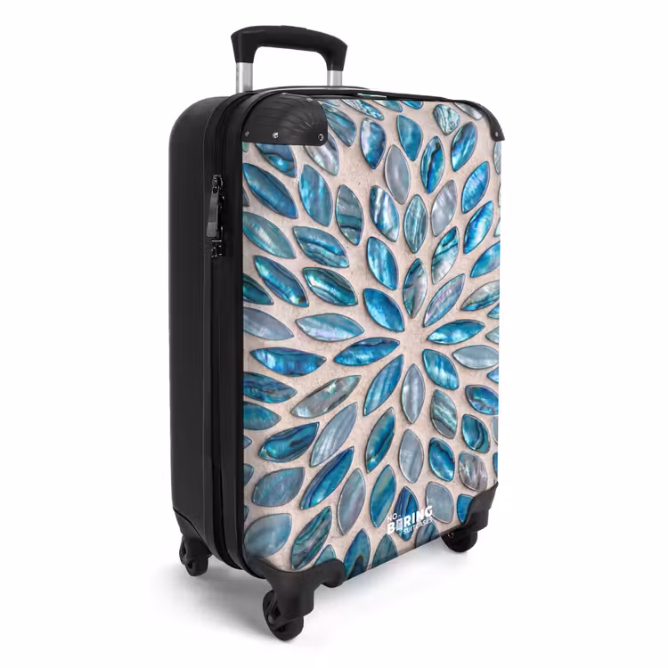 Koffer - Muster – Glanz – Abstrakt – Blau – Dekoration - Patroon - Glans - Abstract - Blauw - Decoratie NBS - Handbagage koffer - Vrouwen middel