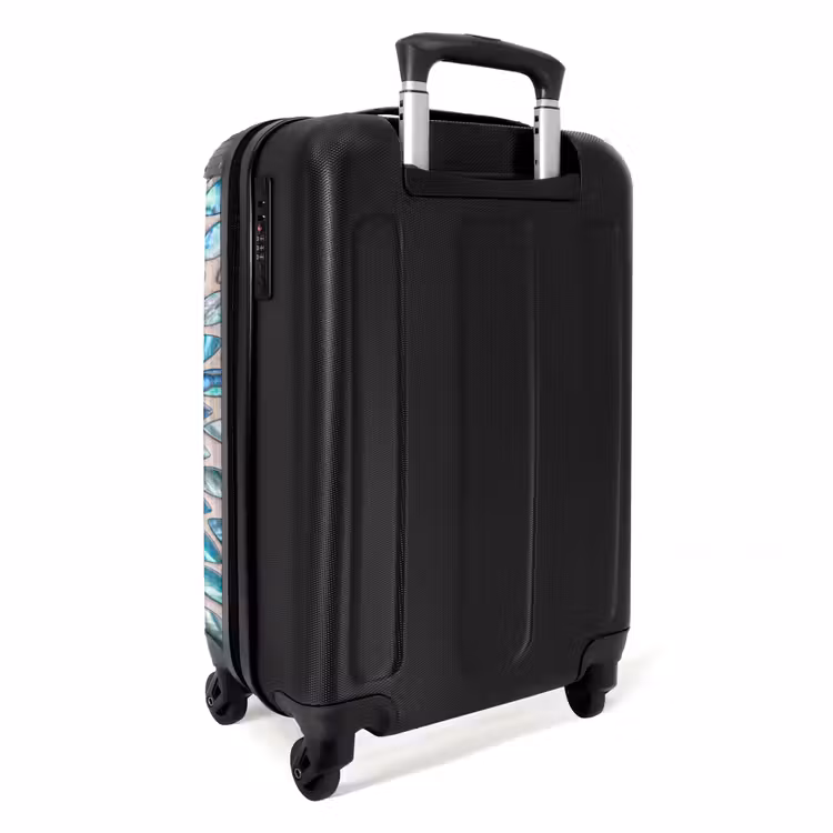 Koffer - Muster – Glanz – Abstrakt – Blau – Dekoration - Patroon - Glans - Abstract - Blauw - Decoratie NBS - Handbagage koffer - Vrouwen middel