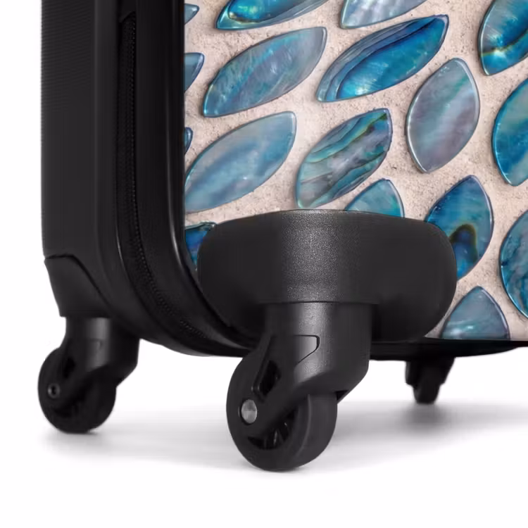 Koffer - Muster – Glanz – Abstrakt – Blau – Dekoration - Patroon - Glans - Abstract - Blauw - Decoratie NBS - Handbagage koffer - Vrouwen middel
