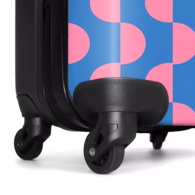 Koffer - Muster – Halbkreise – Abstrakt – Modern – Rosa – Blau - Patroon - Halve cirkels - Abstract - Modern - Roze - Blauw NBS - Handbagage koffer - Vrouwen middel
