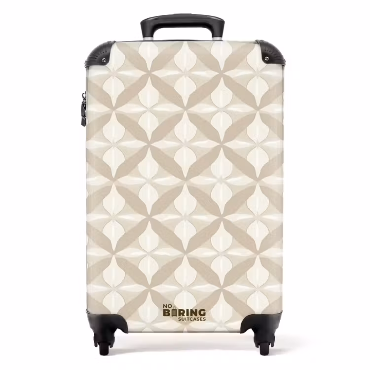 Patroon - Klassiek - Beige NBS - Handbagage koffer - Volwassenen Unisex middel -productfoto_recht