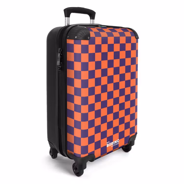 Koffer - Muster – Klassisch – Lila - Patroon - Klassiek - Paars NBS - Handbagage koffer - Vrouwen middel