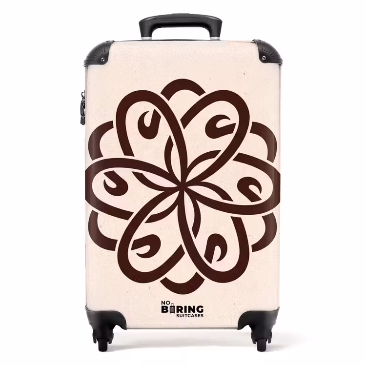 Koffer - Muster – Knopf – Abstrakt – Modern – Braun - Patroon - Knoop - Abstract - Modern - Bruin NBS - Handbagage koffer - Volwassenen Unisex middel