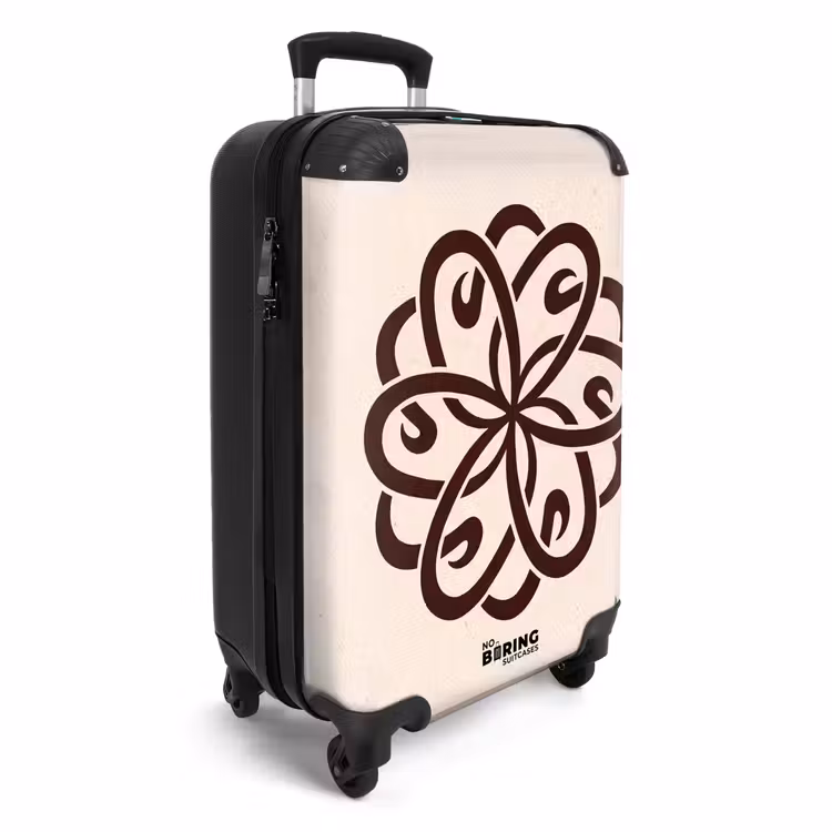 Koffer - Muster – Knopf – Abstrakt – Modern – Braun - Patroon - Knoop - Abstract - Modern - Bruin NBS - Handbagage koffer - Volwassenen Unisex middel