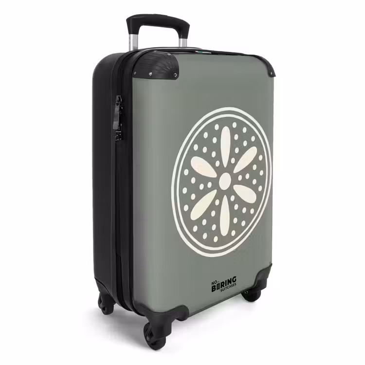 Koffer - Muster – Kreis – Abstrakt – Grün – Dekoration - Patroon - Cirkel - Abstract - Groen - Decoratie NBS - Handbagage koffer - Volwassenen Unisex middel