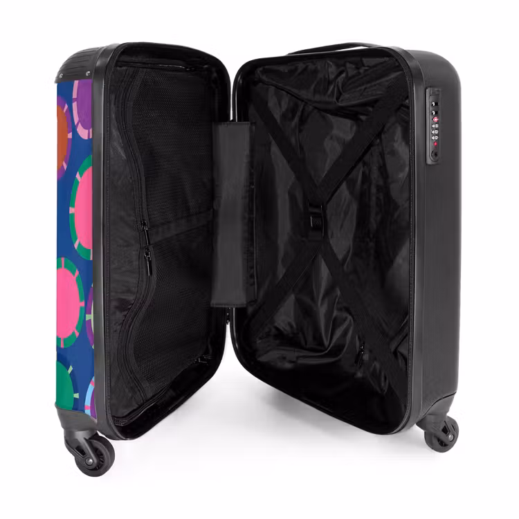 Koffer - Muster – Kreise – Abstrakt – Bunt - Patroon - Cirkels - Abstract - Kleurrijk NBS - Handbagage koffer - Vrouwen middel