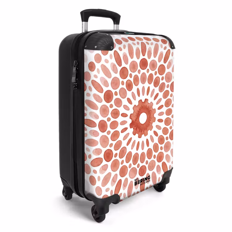 Koffer - Muster – Kreise – Abstrakt – Modern – Rot - Patroon - Cirkels - Abstract - Modern - Rood NBS - Handbagage koffer - Vrouwen middel