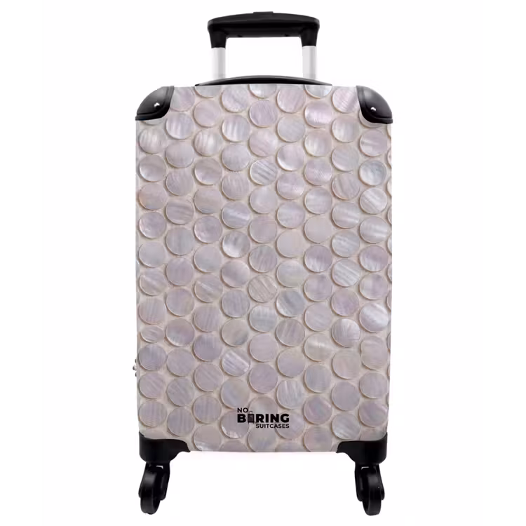 Koffer - Muster – Kreise – Abstrakt – Modern – Weiß - Patroon - Cirkels - Abstract - Modern - Wit NBS - Handbagage koffer - Vrouwen middel