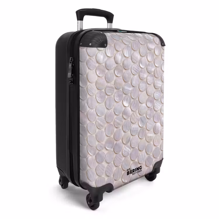 Koffer - Muster – Kreise – Abstrakt – Modern – Weiß - Patroon - Cirkels - Abstract - Modern - Wit NBS - Handbagage koffer - Vrouwen middel