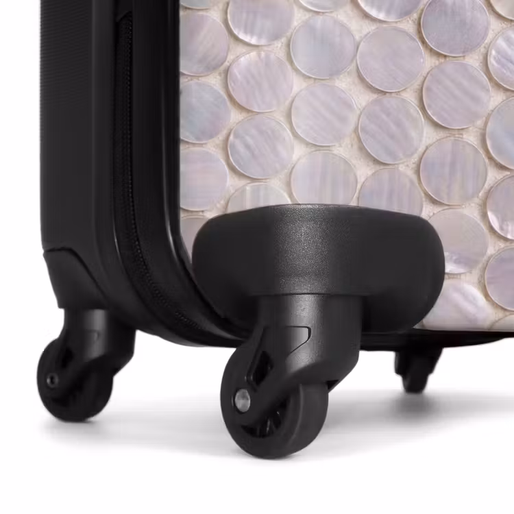 Koffer - Muster – Kreise – Abstrakt – Modern – Weiß - Patroon - Cirkels - Abstract - Modern - Wit NBS - Handbagage koffer - Vrouwen middel