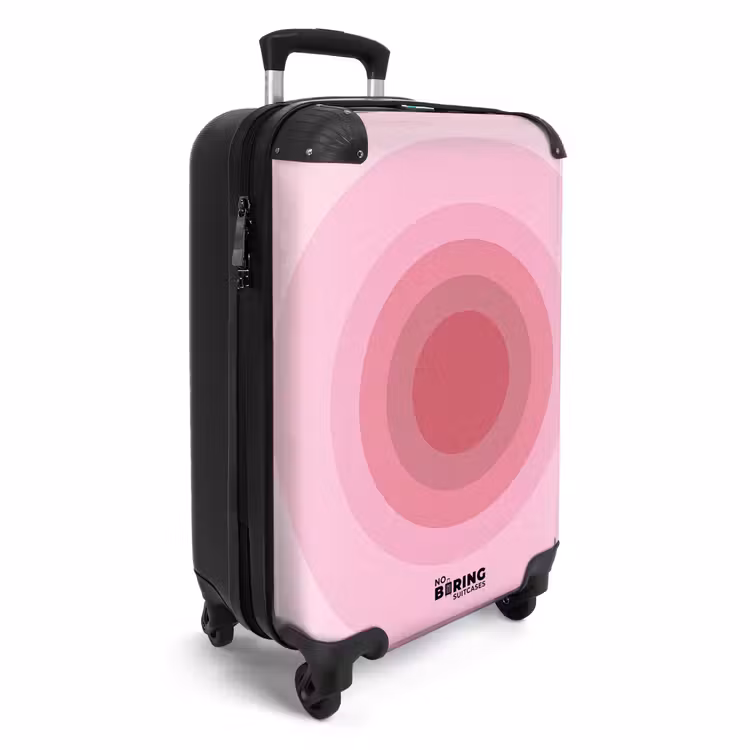 Koffer - Muster – Kreise – Abstrakt – Rosa – Modern - Patroon - Cirkels - Abstract - Roze - Modern NBS - Handbagage koffer - Vrouwen middel