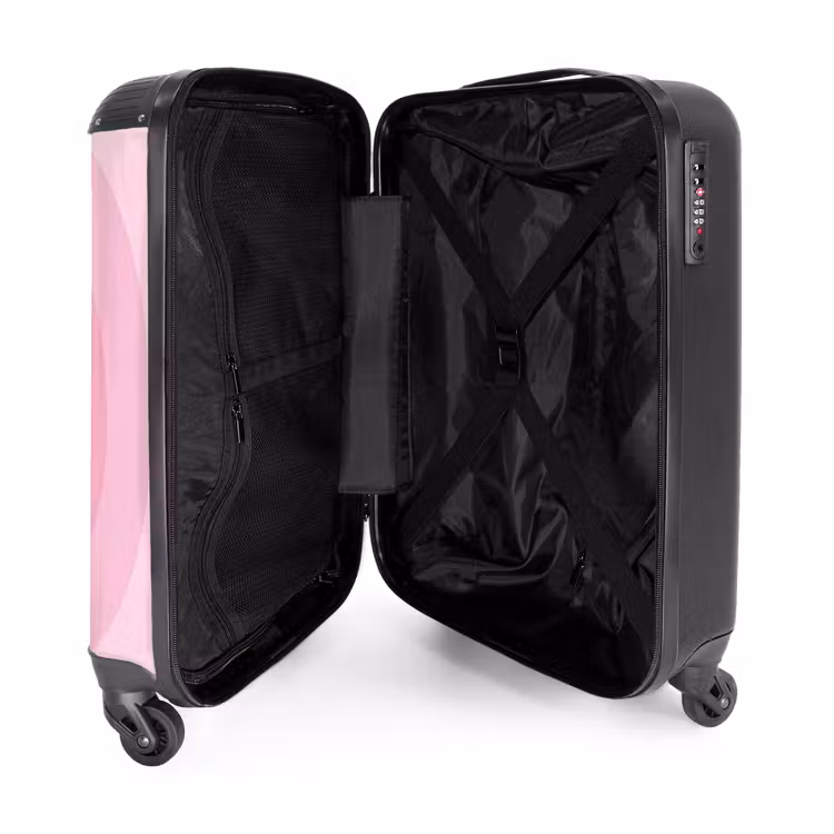 Koffer - Muster – Kreise – Abstrakt – Rosa – Modern - Patroon - Cirkels - Abstract - Roze - Modern NBS - Handbagage koffer - Vrouwen middel