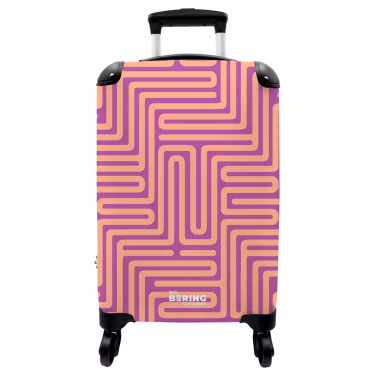 Koffer - Muster – Linien – Abstrakt – Modern – Lila - Patroon - Lijnen - Abstract - Modern - Paars NBS - Handbagage koffer - Vrouwen middel