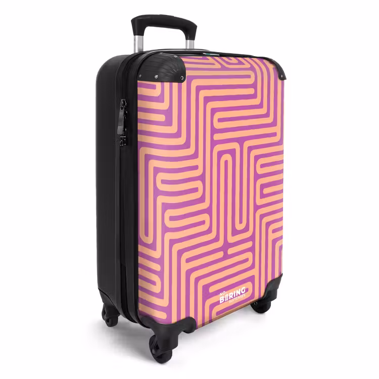 Koffer - Muster – Linien – Abstrakt – Modern – Lila - Patroon - Lijnen - Abstract - Modern - Paars NBS - Handbagage koffer - Vrouwen middel