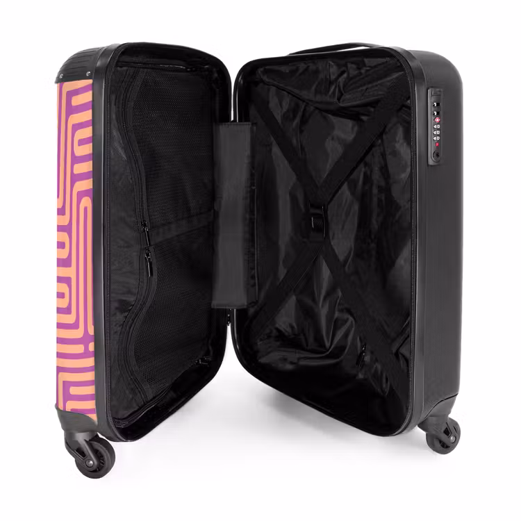 Koffer - Muster – Linien – Abstrakt – Modern – Lila - Patroon - Lijnen - Abstract - Modern - Paars NBS - Handbagage koffer - Vrouwen middel