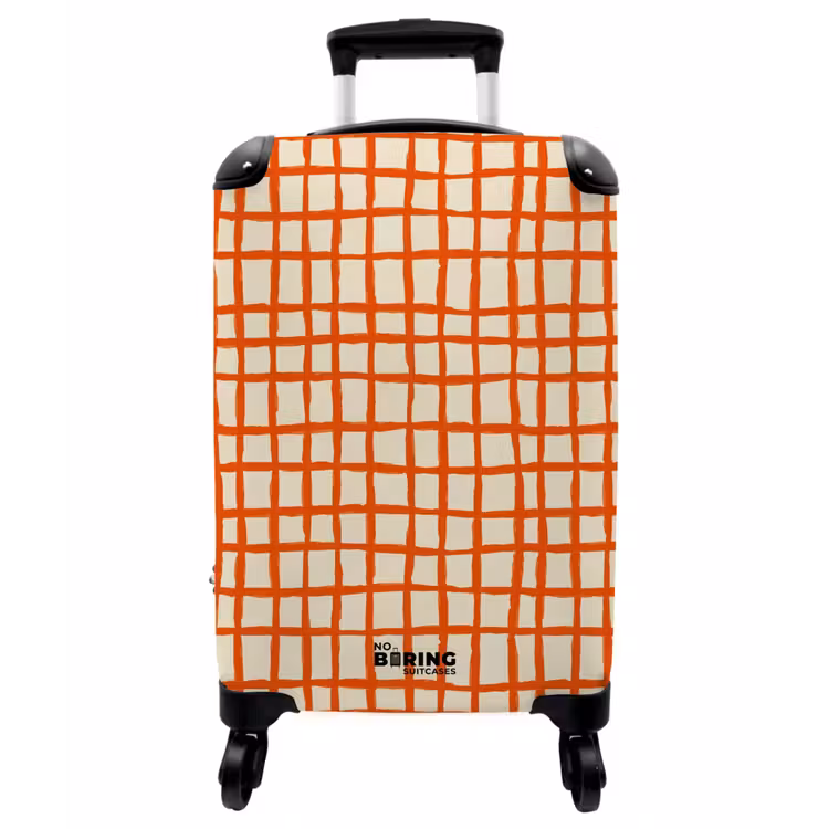 Koffer - Muster – Linien – Orange - Patroon - Lijnen - Oranje NBS - Handbagage koffer - Vrouwen middel