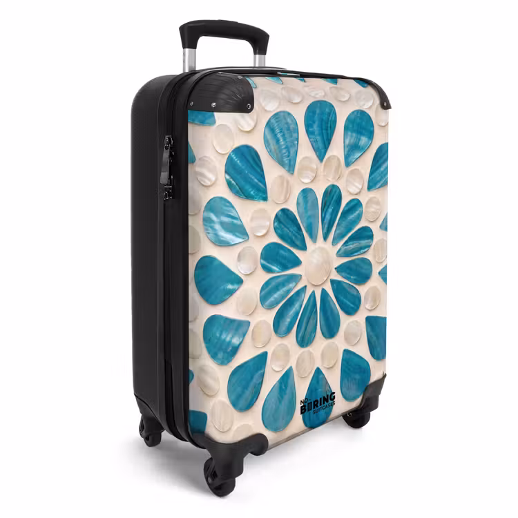 Koffer - Muster – Mosaik – Muscheln – Abstrakt – Türkis - Patroon - Mozaïek - Schelpen - Abstract - Turquoise NBS - Handbagage koffer - Vrouwen middel