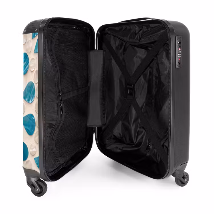 Koffer - Muster – Mosaik – Muscheln – Abstrakt – Türkis - Patroon - Mozaïek - Schelpen - Abstract - Turquoise NBS - Handbagage koffer - Vrouwen middel