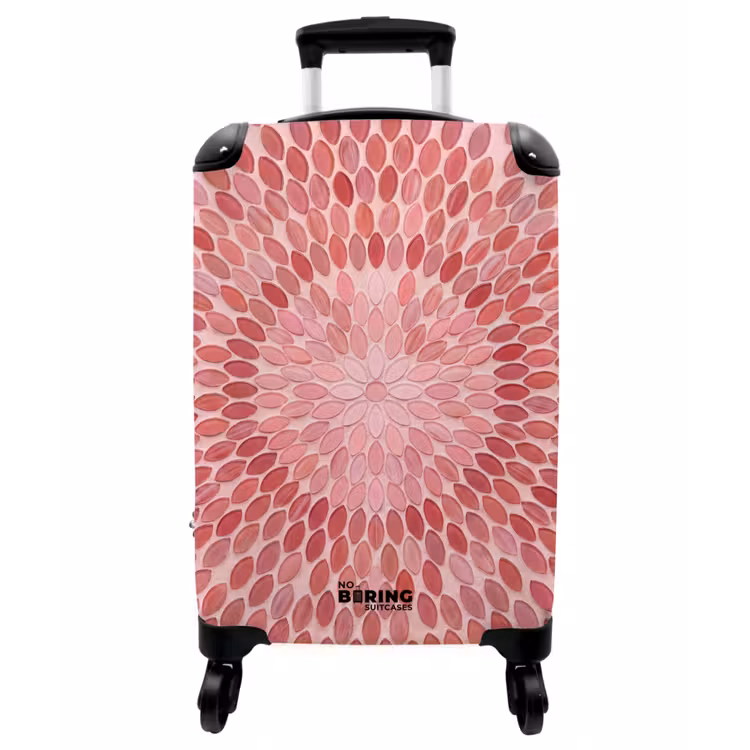 Koffer - Muster – Mosaik – Oval – Abstrakt – Rosa - Patroon - Mozaïek - Ovaal - Abstract - Roze NBS - Handbagage koffer - Vrouwen middel