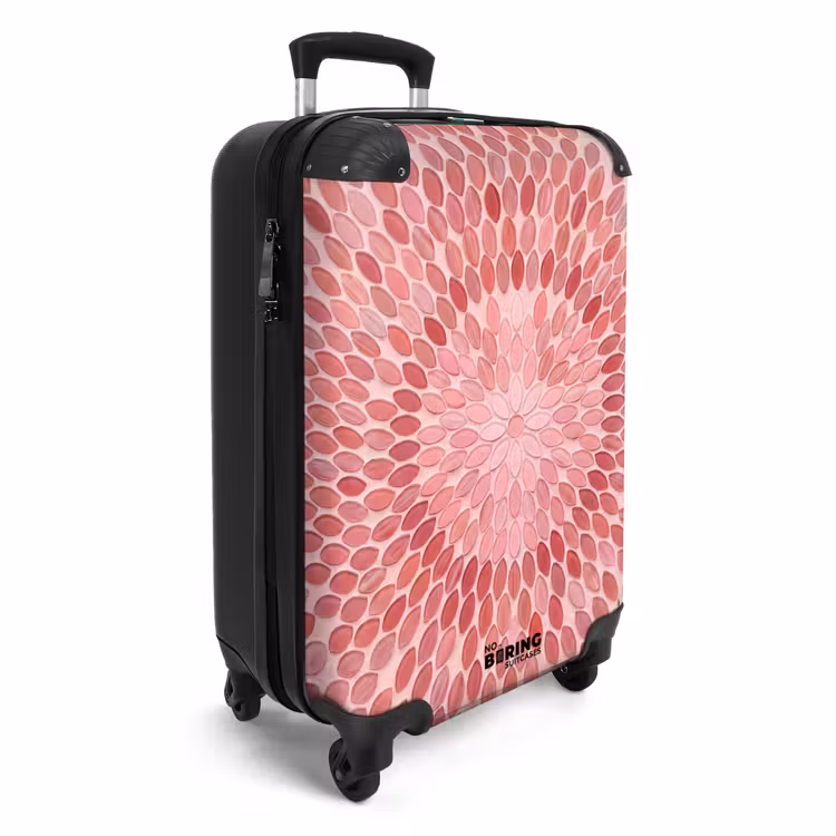 Koffer - Muster – Mosaik – Oval – Abstrakt – Rosa - Patroon - Mozaïek - Ovaal - Abstract - Roze NBS - Handbagage koffer - Vrouwen middel