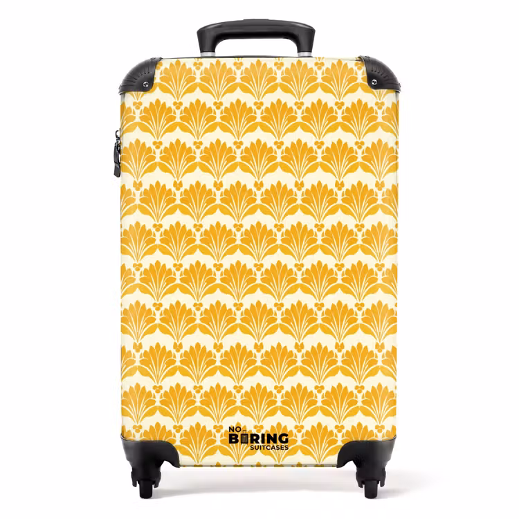 Patroon - Motief - Geel NBS - Handbagage koffer - Volwassenen Unisex middel -productfoto_recht