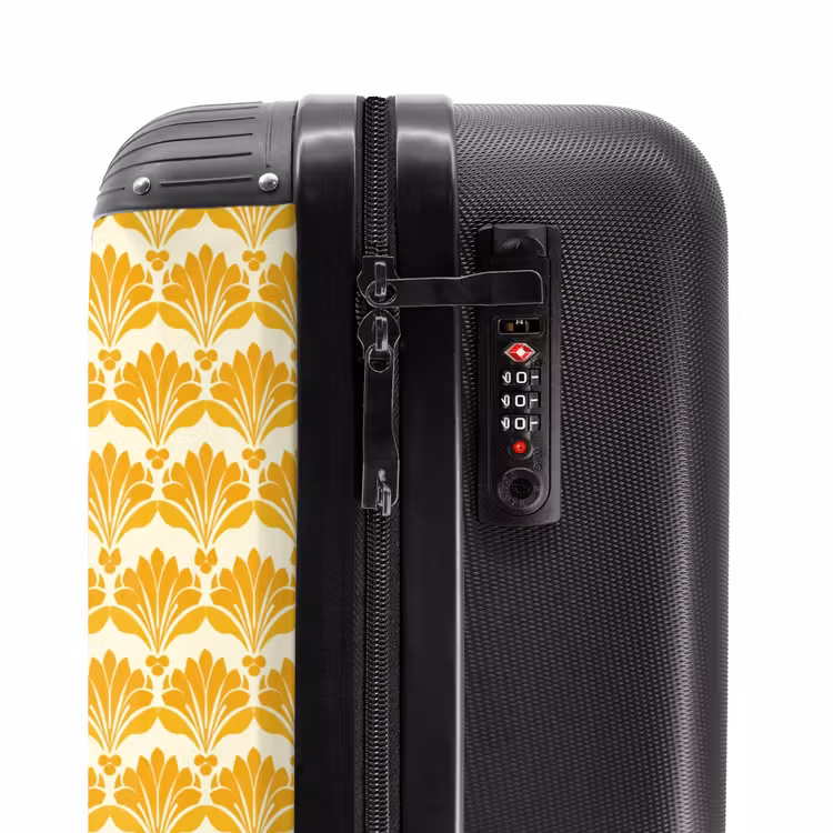 Patroon - Motief - Geel NBS - Handbagage koffer - Volwassenen Unisex middel -slot