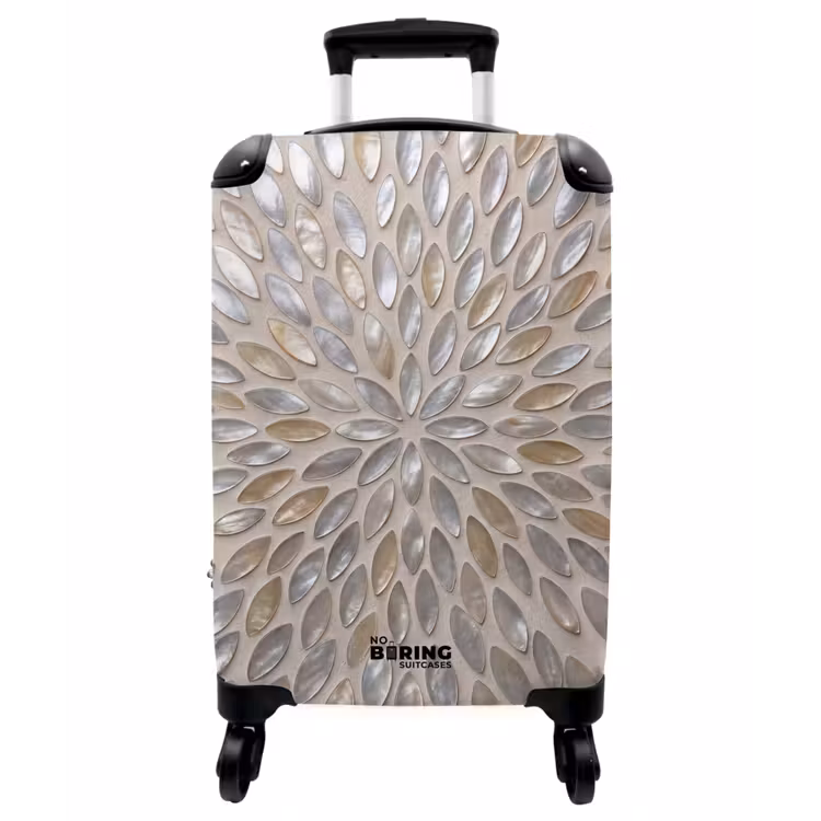 Koffer - Muster – Oval – Glänzend – Abstrakt – Beige - Patroon - Ovaal - Glanzend - Abstract - Beige NBS - Handbagage koffer - Vrouwen middel
