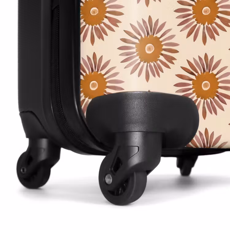 Koffer - Muster – Retro – Braun - Patroon - Retro - Bruin NBS - Handbagage koffer - Vrouwen middel