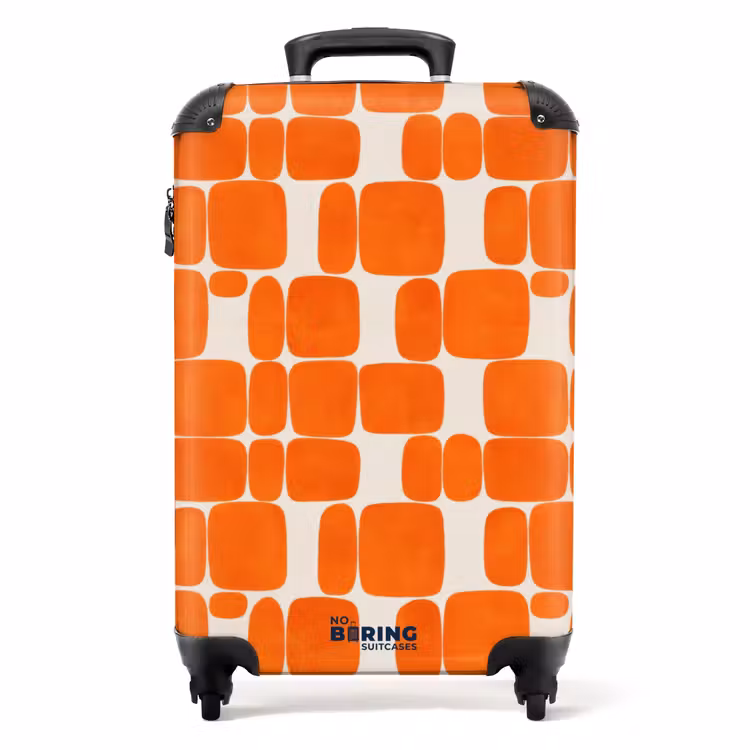 Patroon - Retro - Oranje NBS - Handbagage koffer - Volwassenen Unisex middel -productfoto_recht