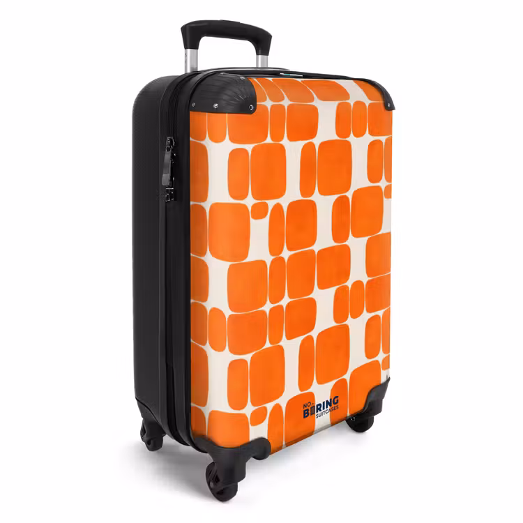 Patroon - Retro - Oranje NBS - Handbagage koffer - Volwassenen Unisex middel -productfoto_3d