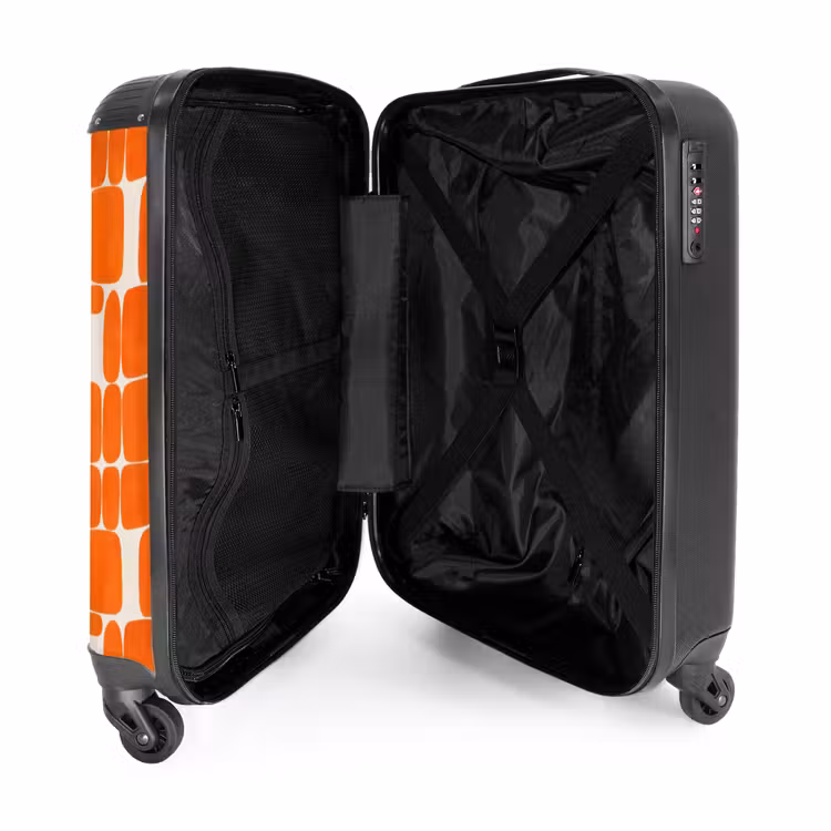 Patroon - Retro - Oranje NBS - Handbagage koffer - Volwassenen Unisex middel -binnenkant