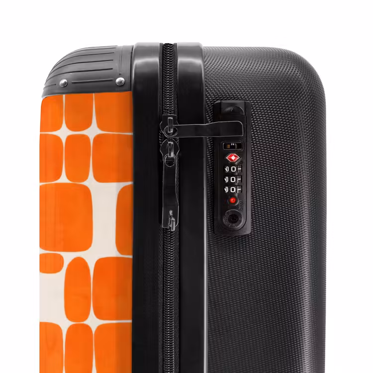 Patroon - Retro - Oranje NBS - Handbagage koffer - Volwassenen Unisex middel -slot