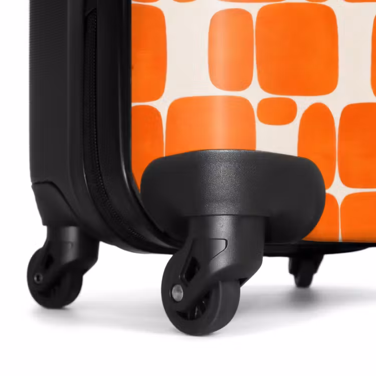 Patroon - Retro - Oranje NBS - Handbagage koffer - Volwassenen Unisex middel -wiel