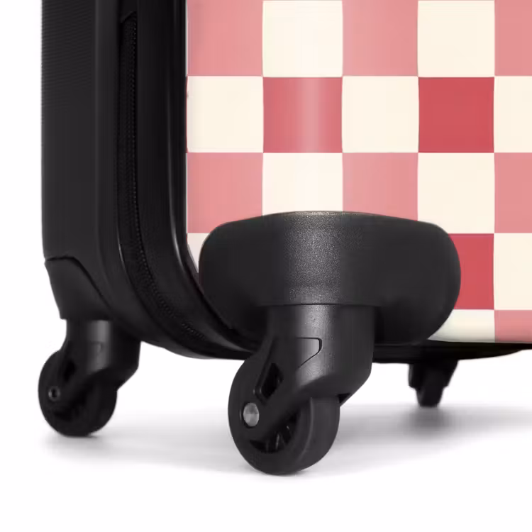 Koffer - Muster – Schach – Rosa - Patroon - Schaak - Roze NBS - Handbagage koffer - Vrouwen middel