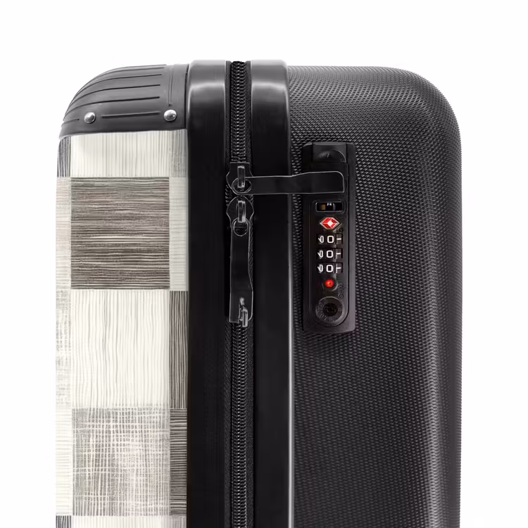 Patroon - Dambord - Houtnerf NBS - Handbagage koffer - Volwassenen Unisex middel -slot
