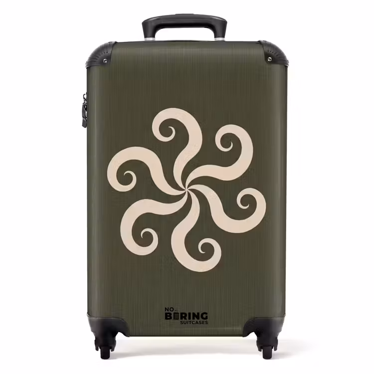 Koffer - Muster – Spirale – Abstrakt – Modern – Grün - Patroon - Spiraal - Abstract - Modern - Groen NBS - Handbagage koffer - Volwassenen Unisex middel