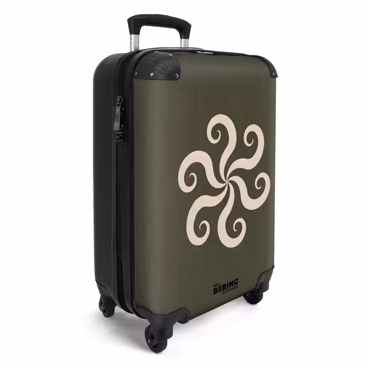 Koffer - Muster – Spirale – Abstrakt – Modern – Grün - Patroon - Spiraal - Abstract - Modern - Groen NBS - Handbagage koffer - Volwassenen Unisex middel