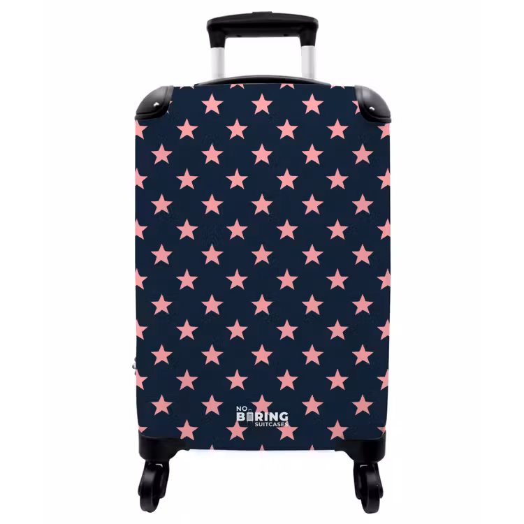 Koffer - Muster – Sterne – Rosa - Patroon - Sterren - Roze NBS - Handbagage koffer - Vrouwen middel